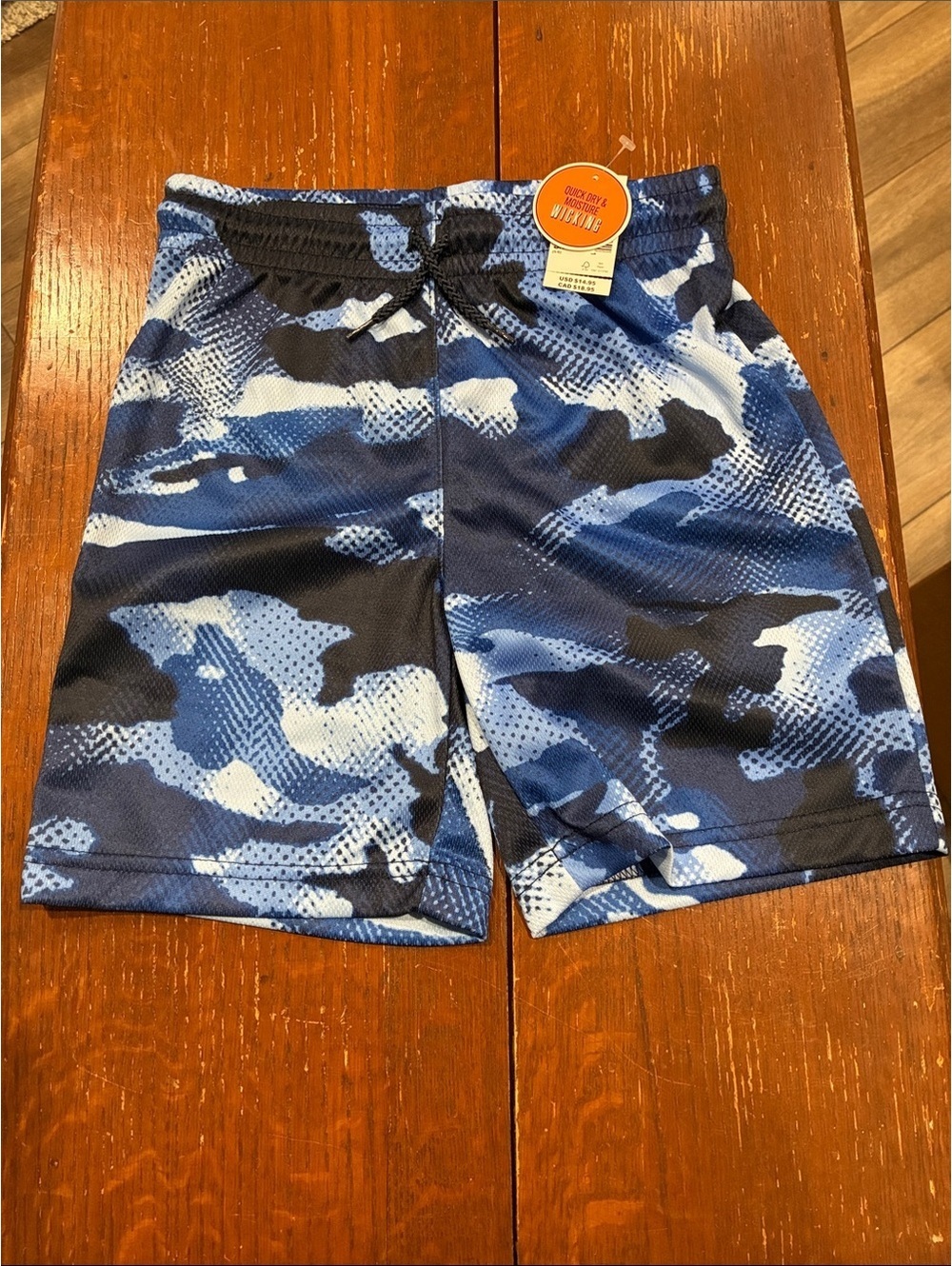 Boys The Children's Place Blue Camo Athletic Shorts - size 5T